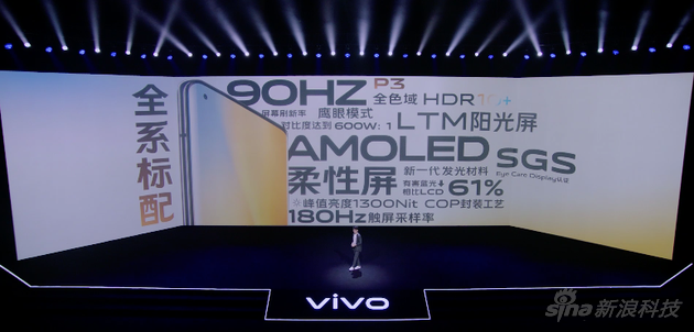 vivo X50系列全系標(biāo)配AMOLED屏幕