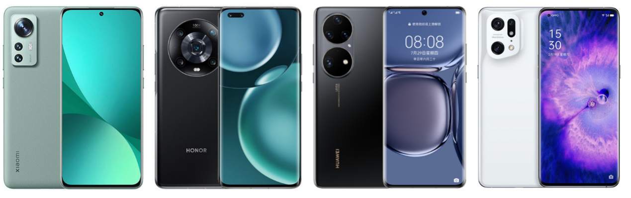 小米12系列、榮耀Magic4系列、華為P50系列、OPPO Find X5系列