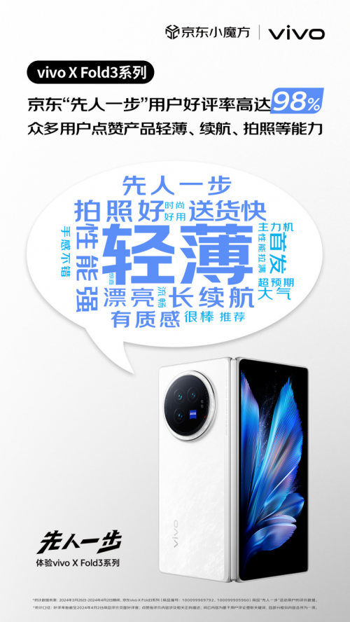 4月3日vivo X Fold3系列開售 京東下單享以舊換新至高補貼2000元